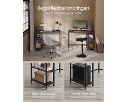 Veelzijdig Bureau met Ruim Werkblad en Stalen Poten - 100 x 50 cm - Zwart – foto 6