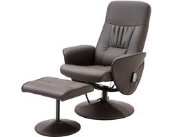 Luxe Relaxfauteuil met Voetensteun en Massagefunctie - Bruin Kunstleer – foto 6