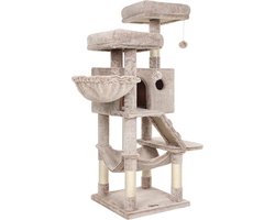 Luxe Kattenverblijf met Krabpaal en Klimconstructie – Ombre Bruin Wit – foto 4