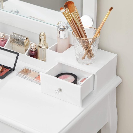 Luxe Kaptafel met Verlichte Spiegel en Comfortabele Kruk – foto 3