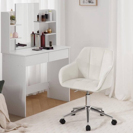 Comfortabele Ergonomische Bureaustoel van Fluweel - Verstelbaar en Draaibaar – foto 3