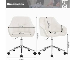 Comfortabele Ergonomische Bureaustoel van Fluweel - Verstelbaar en Draaibaar – foto 5
