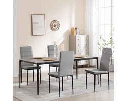 Set van 4 Fluwelen Eetkamerstoelen met Hoge Rugleuning en Metalen Poten – foto 2