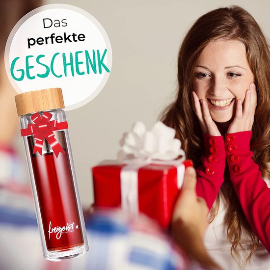 Dubbelwandige Theefles met Zeef, 500 ml en Bamboe Deksel – foto 5
