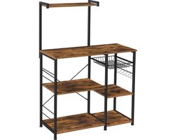 Multifunctionele Keukenplank met Opbergmand en Haken - Industrieel Design – foto 4