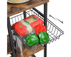Multifunctionele Keukenplank met Opbergmand en Haken - Industrieel Design – foto 6