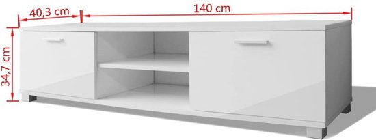 Strak Hoogglans Wit Tv-Meubel met Ruime Opbergmogelijkheden – foto 5