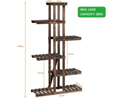 Houten Plantenstandaard met 6 Niveaus - Multifunctioneel Staand Rek – foto 2