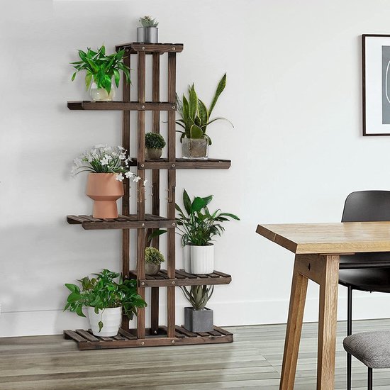 Houten Plantenstandaard met 6 Niveaus - Multifunctioneel Staand Rek – foto 3