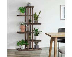 Houten Plantenstandaard met 6 Niveaus - Multifunctioneel Staand Rek – foto 4