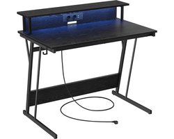 Geavanceerd Gamingbureau met LED Verlichting en Ergonomische Monitorverhoger – foto 1