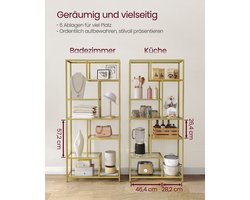 Luxe Displayrek met Gehard Glas en Stalen Frame Goud – foto 2