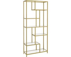 Luxe Displayrek met Gehard Glas en Stalen Frame Goud – foto 3