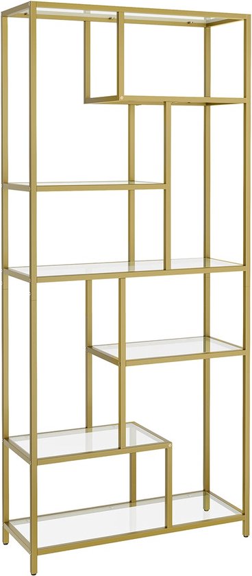 Luxe Displayrek met Gehard Glas en Stalen Frame Goud – foto 4