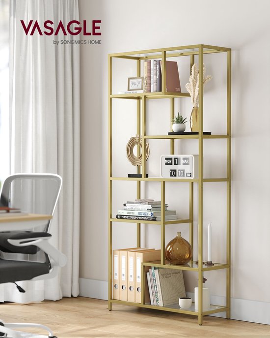 Luxe Displayrek met Gehard Glas en Stalen Frame Goud – foto 6
