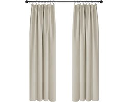 Moderne Thermogordijnen met Plooiband voor Woonkamer en Slaapkamer, Crème (2 stuks) – foto 4