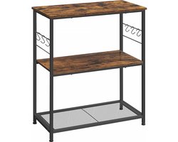 Multifunctioneel Keukenrek met 3 Planken en Haken - Industrieel Design – foto 6