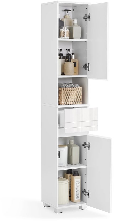 Elegante Badkamerkast met Lade en Verstelbare Planken - Wit – foto 6