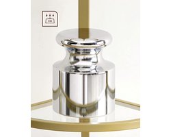 Luxe Hoekkast met Glazen Planken en Goudkleurig Frame – foto 2