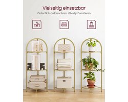 Elegante Hoekplank met Drie Glazen Niveaus – Goud metallic – foto 5