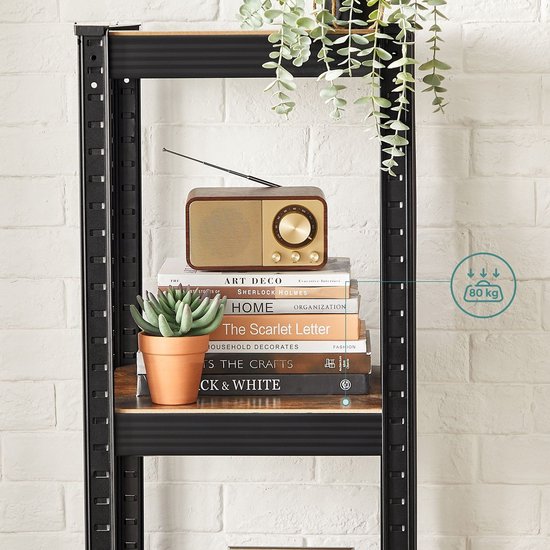 Veelzijdige Industriële Stellingkast - Set van 2 - Metaal en MDF - 150 cm – foto 3