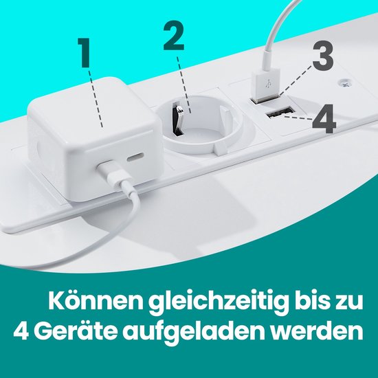 Elegant Nachtkastje met Geïntegreerd Laadstation - Zwart – foto 5