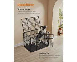 Robuuste Hondenkooi van Staal met Uitneembare Bodembak - 107 x 70 x 75 cm – foto 4