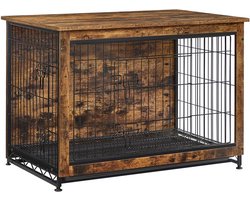 Luxe Hondenbench en Bijzettafel voor Binnen, Vintage Bruin – foto 1