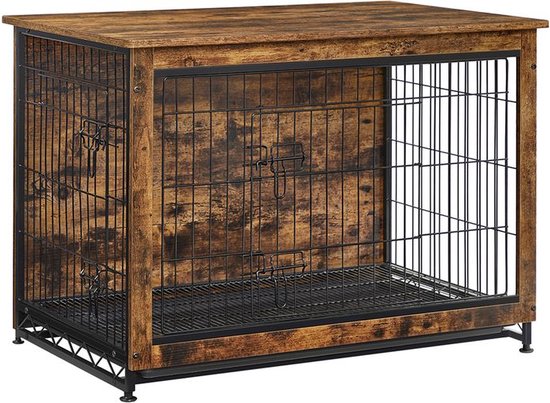 Luxe Hondenbench en Bijzettafel voor Binnen, Vintage Bruin – foto 2