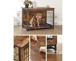 Luxe Hondenbench en Bijzettafel voor Binnen, Vintage Bruin – foto 3