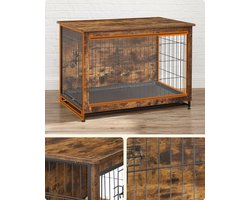 Luxe Hondenbench en Bijzettafel voor Binnen, Vintage Bruin – foto 6