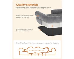Orthopedisch hondenbed met zachte vulling en opstaande randen - 120 x 85 x 25 cm - Lichtgrijs – foto 2