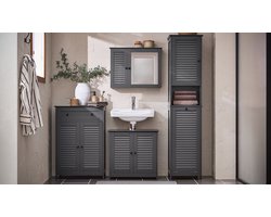 Elegant Badkamermeubel met Wasmand en Verstelbare Opbergruimte – foto 5