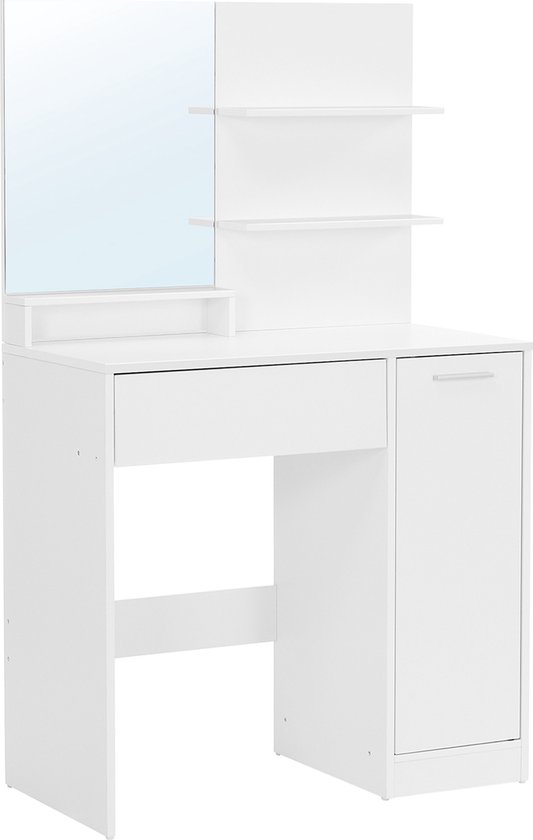 Elegante Kaptafel met Spiegel en Opbergruimte - Wit – foto 1