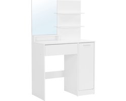 Elegante Kaptafel met Spiegel en Opbergruimte - Wit – foto 2