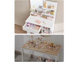 Elegante Kaptafel met Spiegel en Opbergruimte - Wit – foto 4