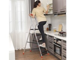 Veilige Aluminium Trapladder met 5 Treden - Opvouwbaar en Anti-Slip – foto 2