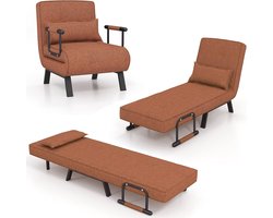 4-in-1 Uitklapbare Slaapstoel - Koffie – foto 2