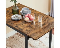 Flexibele Inklapbare Eettafel voor Kleine Ruimtes - Vintage Bruin-Zwart – foto 3