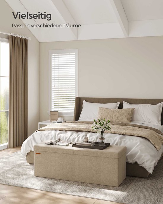 Luxe Opbergbankje – Zitkist van Imitatielinnen met MDF-Constructie – foto 3
