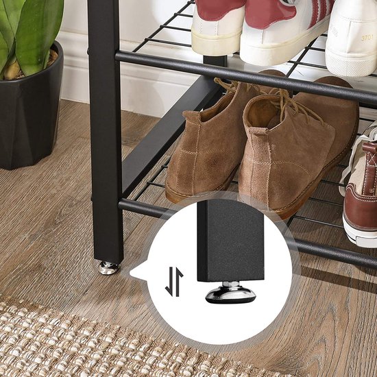 Elegant Garderoberek met Schoenenbank en 9 Haken - Multifunctioneel Halmeubel – foto 4