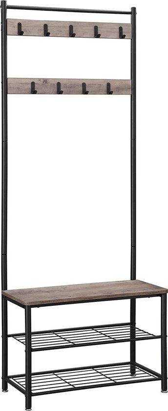 Elegant Garderoberek met Schoenenbank en 9 Haken - Multifunctioneel Halmeubel – foto 5