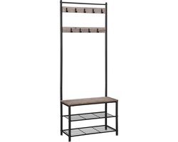 Elegant Garderoberek met Schoenenbank en 9 Haken - Multifunctioneel Halmeubel – foto 6