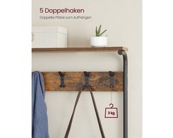Garderoberek met 5 haken en schoenenopberger - Industrieel design – foto 1