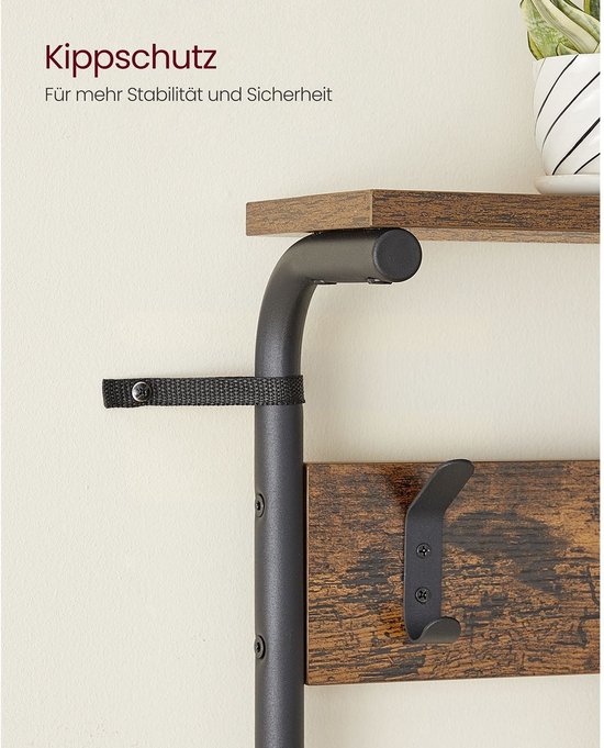 Garderoberek met 5 haken en schoenenopberger - Industrieel design – foto 3