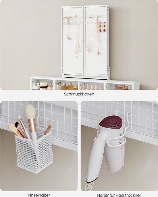Elegante kaptafel met drievoudige spiegel en comfortabele kruk – foto 5