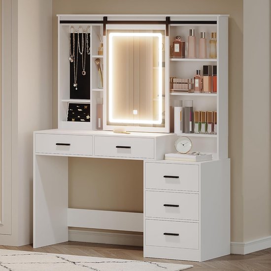 Luxe Kaptafel met Verstelbare LED-Verlichting en Royale Opbergruimte – foto 5