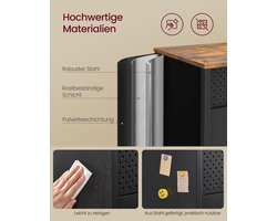 Multifunctionele Opbergkast - Bruin met Zwart Metaal en Verstelbare Planken – foto 1