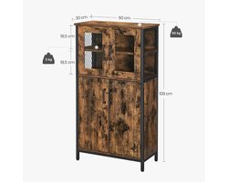 Industriële Opbergkast met Verstelbare Plank - Metaal en Houtlook – foto 6