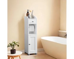 Compacte Opbergkast met Toiletrolhouder - Wit MDF – foto 1